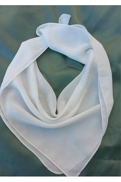MinaCarin White Chiffon Scarf