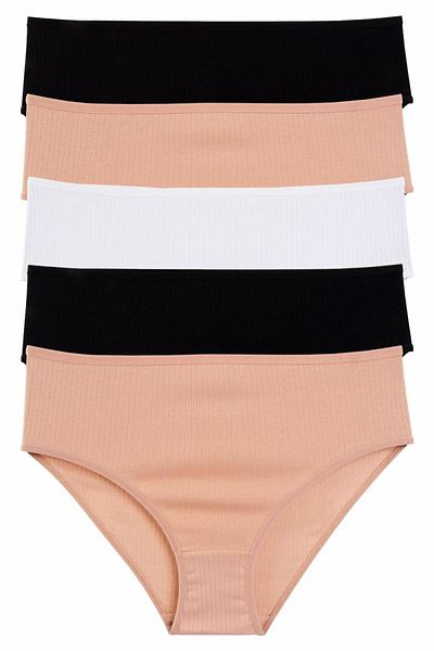 Nicoletta Chiloți de damă pachet de 5 camisole din bumbac cu nervuri lycra MIXCOLOR