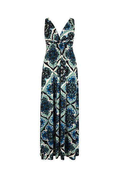 Apricot Maxikleid Mit Kacheldruck