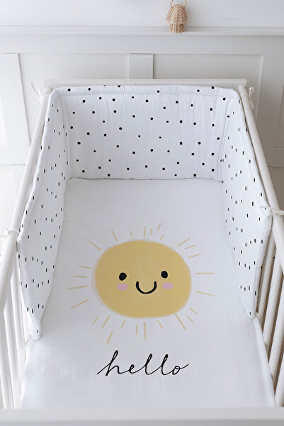 Tuğba Kuğu Bebek Başucu Koruyucu Ve Baskılı Çarşaflı Uyku Seti - Pure Baby Se...