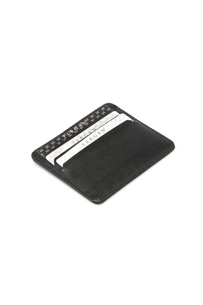 Tergan S1Kk00001050-B06 Leather Unisex Credit Card Holder - Black