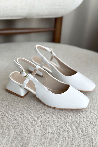 GOFFSHOES Pantofi cu toc joasă Pogba de damă albi