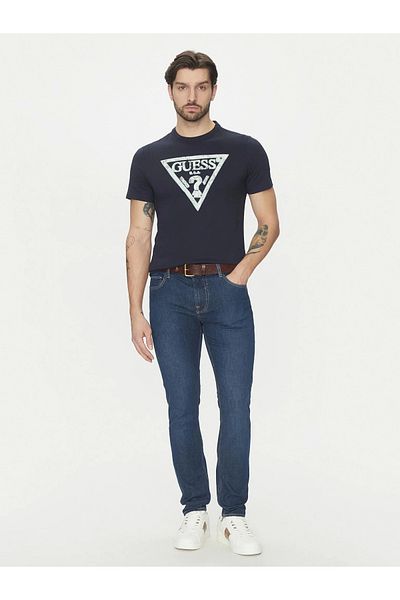 Guess Ss Cn Triangle Tee Men's Navy Blue T-Shirt M5Gi06I3Z14-G7V2