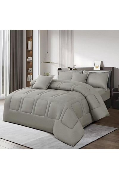 Moon 6-piece plain double quilt set
