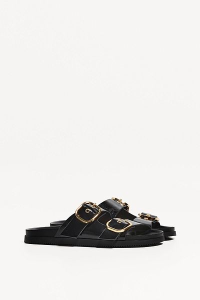 Bershka Flat slider sandals with buckles