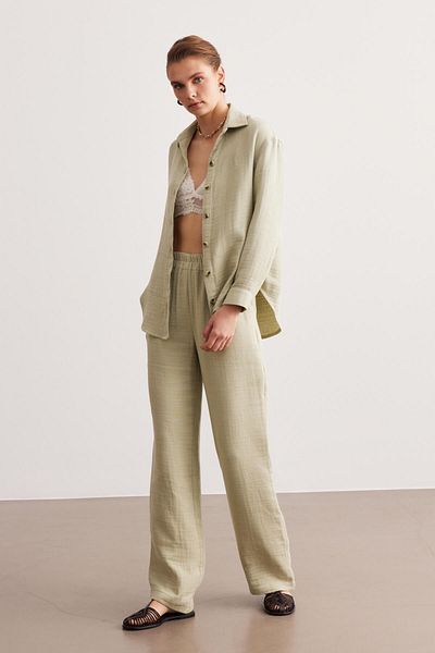 STELLA PULVIS Green 4 Layer Muslin Pajama Pants