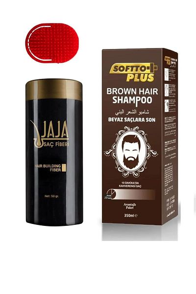 Jaja Dark Brown Hair Fiber 50 Gr Softto Plus Brown Hair Brown Shampoo 350ml
