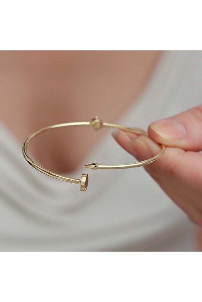 Bayar Gold 14 Ayar Altın Çivi Kelepçe Bilezik