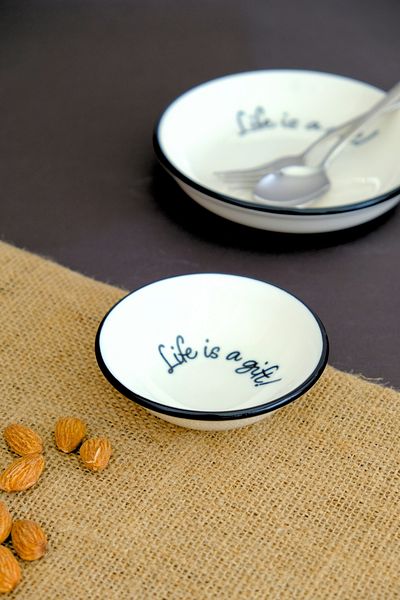 tabakevi Plate House Porcelain Motto Gift Mini Bowl 90Cc Single 10X10X3Cm