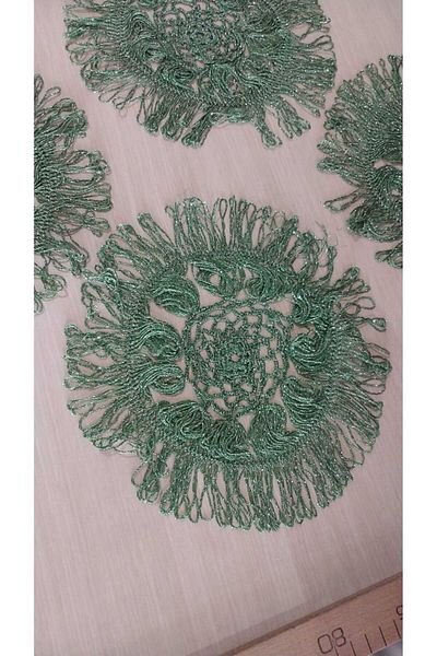 Papatyam 4 Pcs 21cm in Diameter Silvery Handcrafted Crochet - Lace/Vintage/Dowry