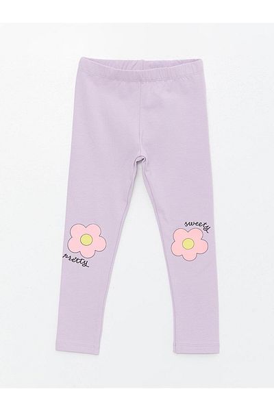 LC Waikiki Λιλά Ελαστική Μέση Floral Βρεφικό Κοριτσίστικο Καλσόν