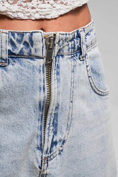 its basic Blugi de damă din denim 100% Kothon Skater Fit Ice Jeans Culoare cu fermoar