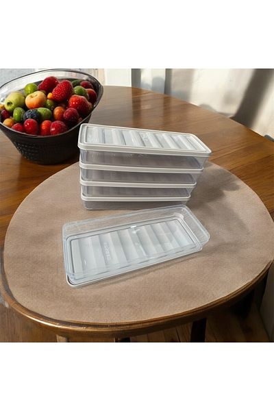 Kitchen Dream Beige Color 5 Pieces 1100 ml Refrigerator Freezer Organizer and Storage Container