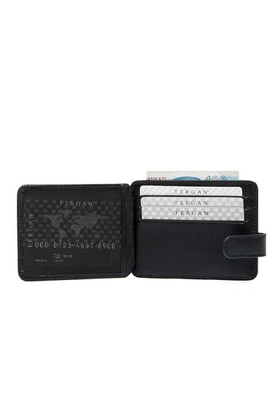 Tergan Black Genuine Leather Men's Credit Card Holder - S1Kk 00001533 -B06