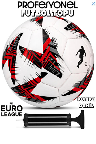 ByKurt كرة القدم - أداء ممتاز للأرضيات الصلبة والسجاد (أحمر - مجموعة مع مضخة)