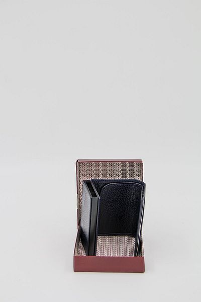 Granit 4051 Leather Mechanized Card Holder - Navy Blue