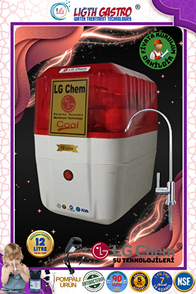 ligth gastro LG Chem COOL ÜCRETSİZ MONTAJLI 12 Lt. 7 FİLTRE 14 AŞAMA KIR-BYZ ...