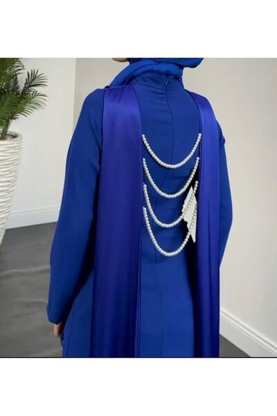 Raya Gym Sırtı İnci Detaylı Tesettür Abiye