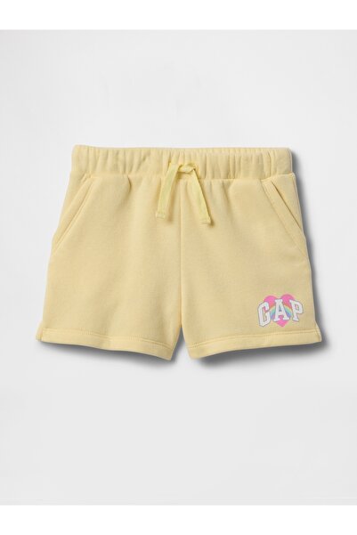 GAP Kız Bebek Sarı Gap Logo Havlu Kumaş Pull-On Şort