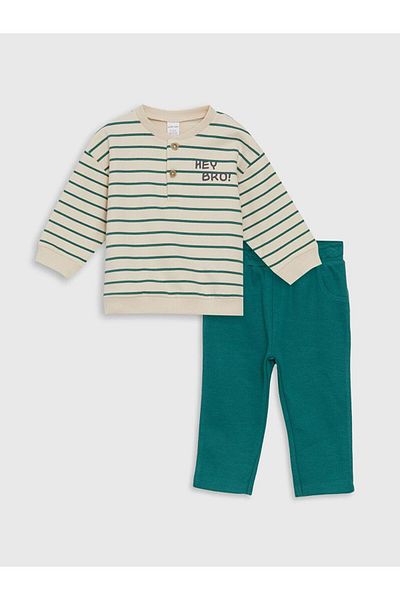 LC Waikiki Striped Sweatshirt and Sweatpants for Boy - Pack of 2