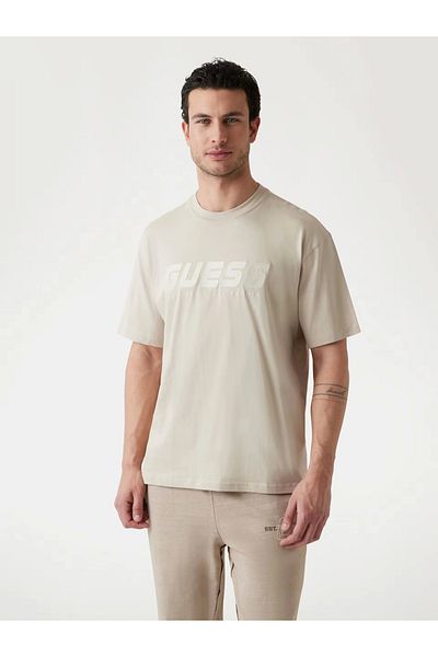 Guess Suron Cn T-shirt Ανδρικό μπλουζάκι μπεζ Z5rı10ı3z14-g9d0