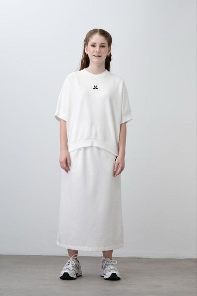 Elabutik Girl's Oversized T-Shirt Skirt 2 Piece Set