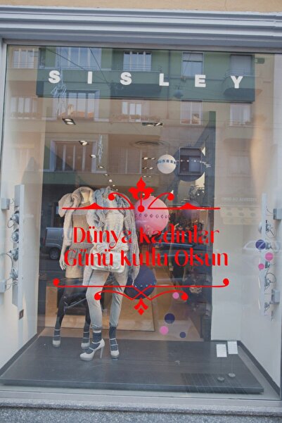 New Jargon Autocolant roșu pentru vitrină din sticlă cu panglică elegantă și ...