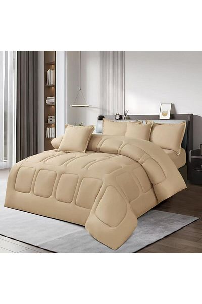 Moon 6-piece plain double quilt set