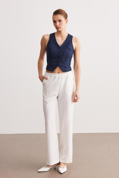 STELLA PULVIS Синій жилет без підкладки в смужку