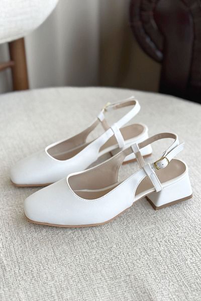 GOFFSHOES Pantofi cu toc joasă Pogba de damă albi