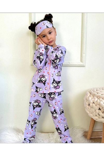 tunays shopping Kuromi Girl's Eye Bandana Pajama Set