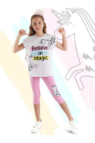 MSHB&G Believe in Magic Girl's Summer T-Shirt Leggings Set