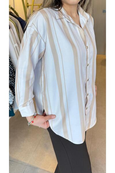 aspirin fashion Çizgili kadın gömlek