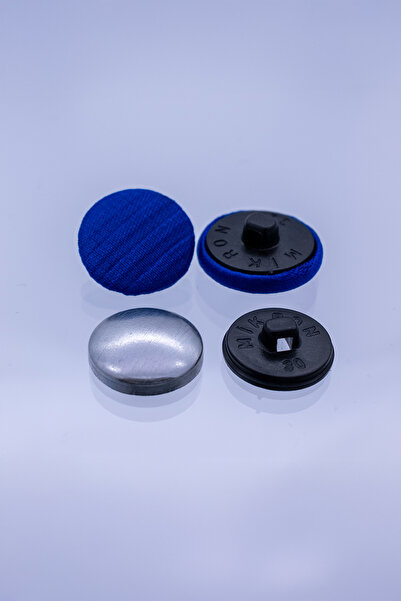 MİKRON زر مغطى بقماش BOMBE (أسود/1,000 قطعة / 17,70 مم)