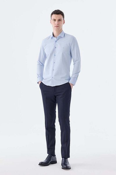 Jakamen Ανοιχτό μπλε Slim Fit Classic Πέτο Μακρυμάνικο Κλασικό Μοντέλο Πουκάμισο