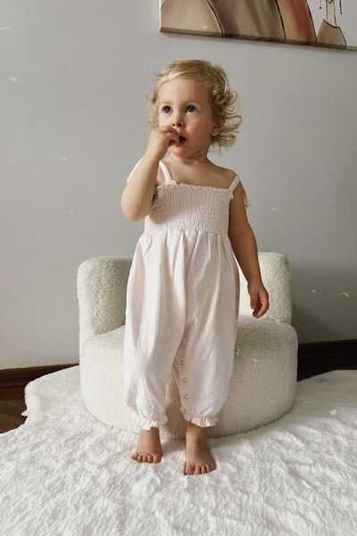 Zeyno ve Memo %100 Pamuklu Gippeli Omuzdan Bağlamalı Alttan Çıtçıtlı Tulum