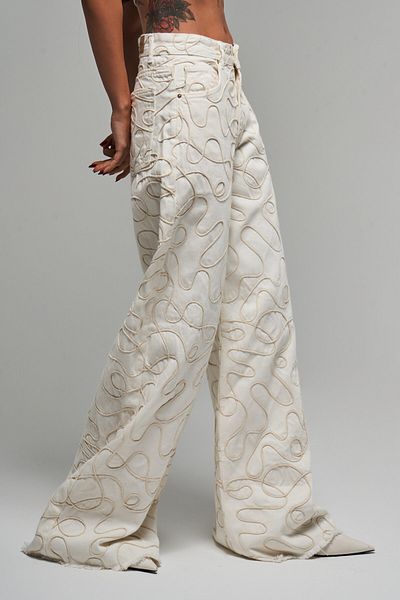 its basic Γυναικείο εκρού 7s5-101 Palazzo Fit Design Τζιν Τζιν 100% βαμβάκι