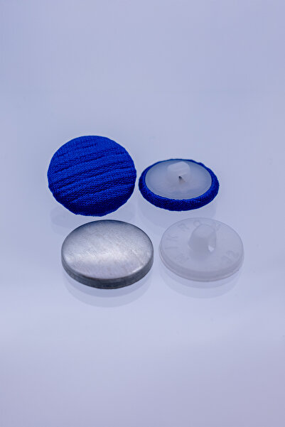 MİKRON زر مغطى بقماش BOMBE (أبيض/1,000 قطعة / 19,20 مم)