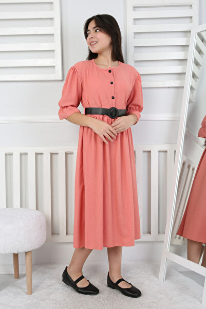 My Kids Wear Devojčica u haljini sa skupljenim strukom i pojasom