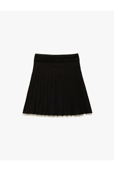 Koton New Season Cotton Elastic Waist Pleated Basic Skirt