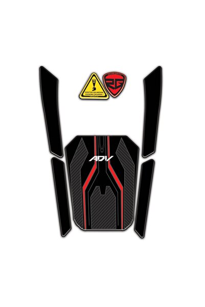 Redline Grafik Honda ADV 350 2023-2025 Uyumlu Kırmızı Siyah Tank Pad