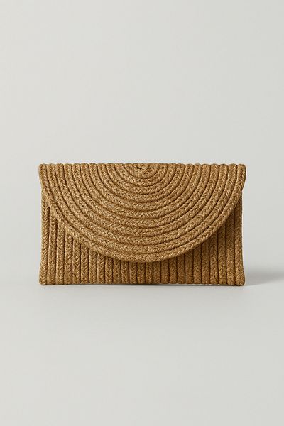 Magu Children's Wicker Look Natural Color Handbag - Summer Knitted Textured Model (14X20)
