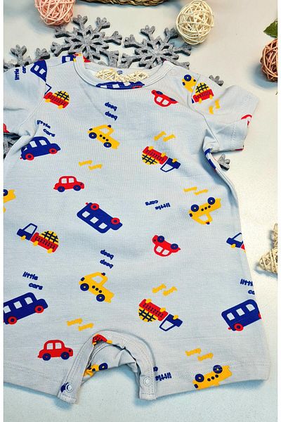 CemBebe Baby Summer Short Sleeve Shorts Jumpsuit. Snap Fastener at the Bottom Snap Fastener at the Neck