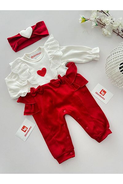 ilkimbebe Heart Lace Baby Rompers