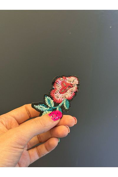 Gönülden Tasarım 8X4 cm Embroidery Mini Flower Coat of Arms Sewing Applique