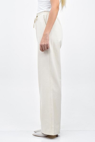 birizmoda Wide Leg Line Linen and Trousers - Cream