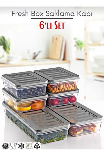 VİZYON Storage Container Set Refrigerator Organizer Set Icebox Organizer
