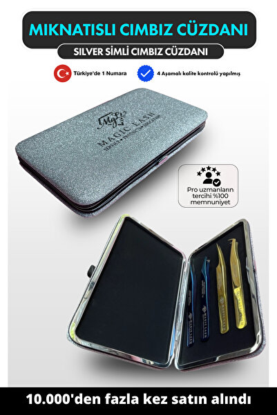 Magic Lash Silver Simli Mıknatıslı Ipek Kirpik Cımbız Cüzdanı Şık Ve Güvenli Saklama Çözümü