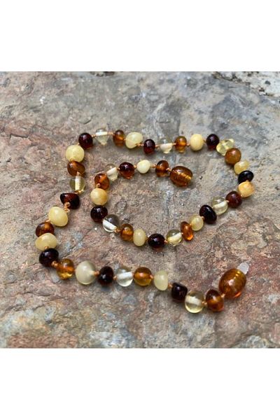 Totsandmore Mixed Color Amber Baby Necklace