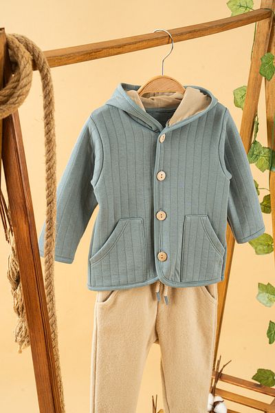 bombe Baby Kids Hooded Collar Cotton Comfortable 2-Piece Set Trend Fashion Bottom Top Set